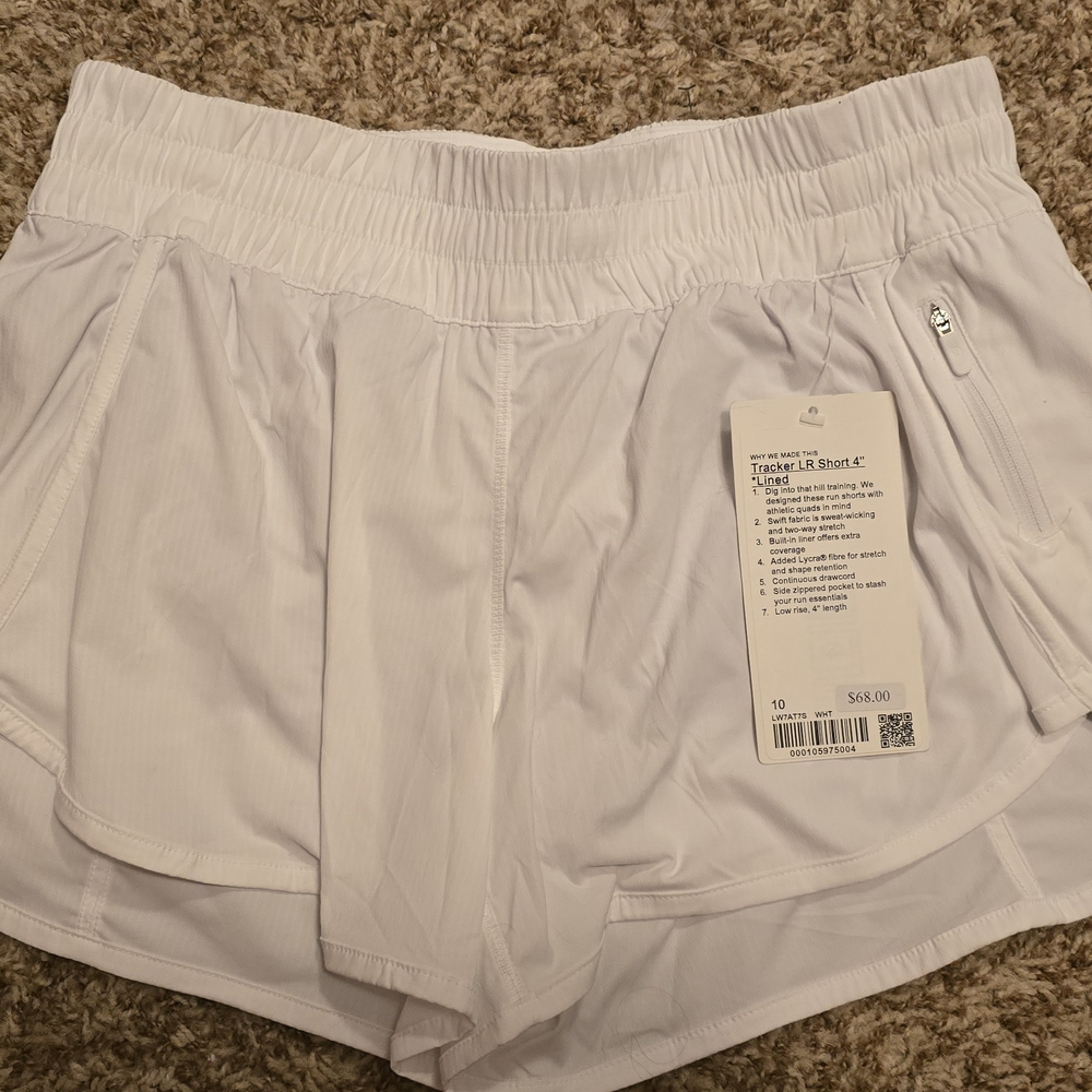 Lululemon Athletica White Lightweight Athletic Shorts